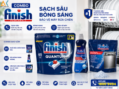 Combo Finish Quantum 65 Viên + Muối Finish 1Kg + Dầu Bóng Finish 400ml 